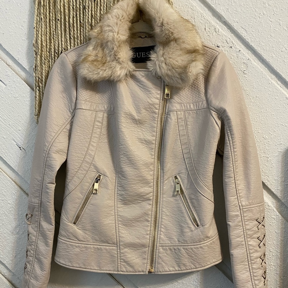 SOLD! Guess Moto Faux Leather Jacket
